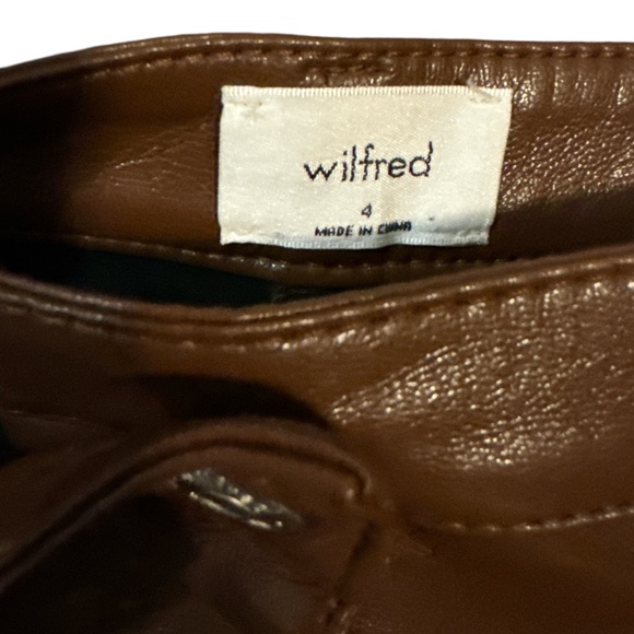 WILFRED The Melina High Waisted Vegan Leather Pants in Cognac Brown‎ Wm Sz 4 EUC - Picture 6 of 9